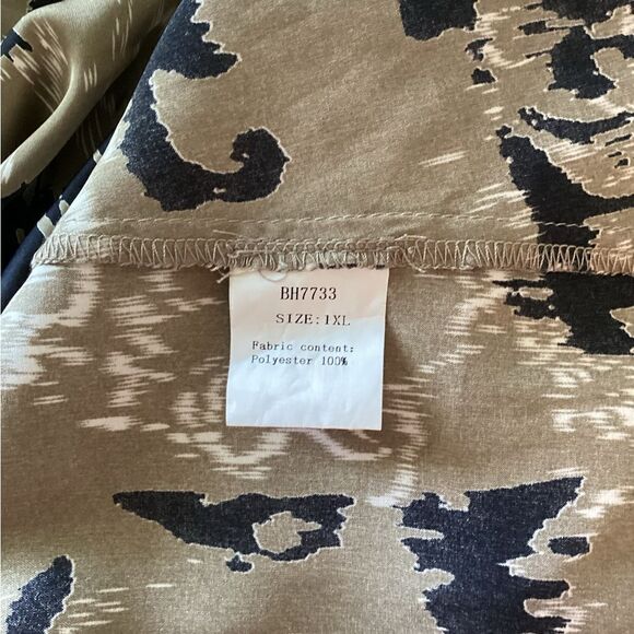 Women’s Plus Black & Tan Patterned Strappy Dress - 1XL - Picture 5 of 6